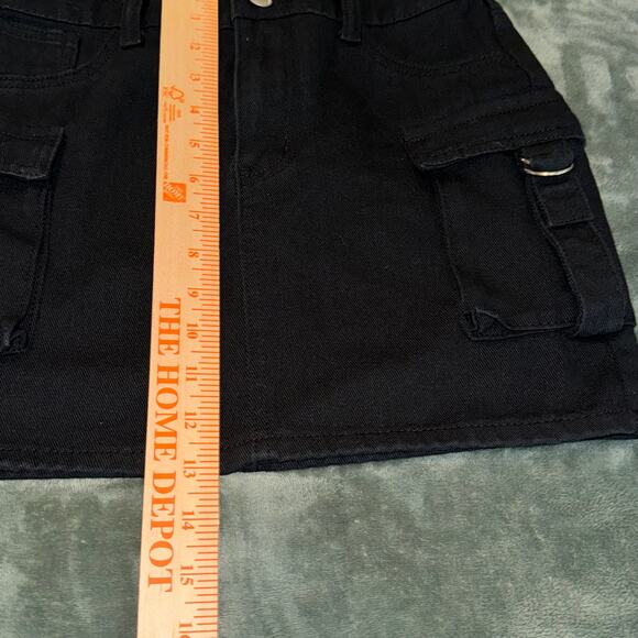 SHEIN Teen Black Cargo Mini Skirt Size 14Y Casual Utility Downtown Girl - Picture 5 of 6